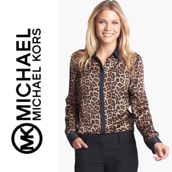 michael kors leopard print shirt